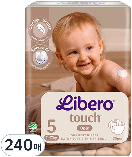 리베로 터치 밴드형 기저귀 남여공용, 5단계, 240매