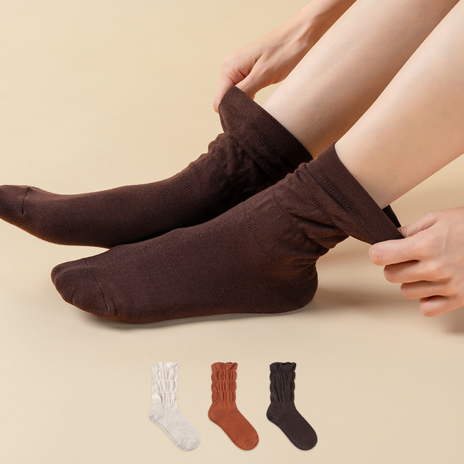 삭피엔스 여성용 무압박 러플포인트 양말 3종 세트