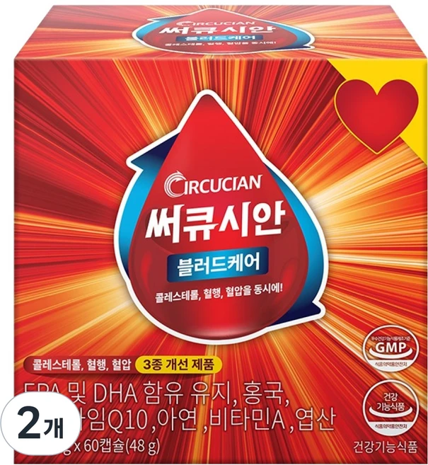 써큐시안 블러드케어, 60정, 2개 - 쿠팡