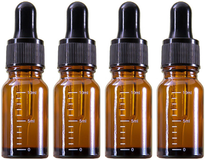 지앤와이 눈금 아로마 에센스 스포이드 공병 10ml, 4개, 갈색