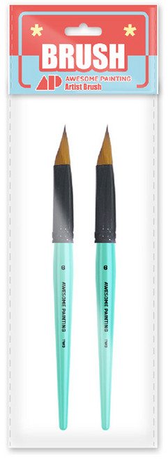 어썸페인팅 디자인 TRIPLE WEDGE 삼각뿔붓, 2개, 6호