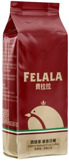 FELALA 費拉拉 西達摩 果香日曬 咖啡豆, 454g, 1包