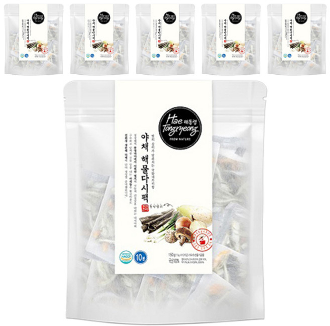 해통령 야채해물 다시팩 10p, 150g, 6개