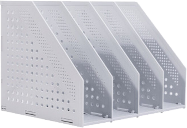 델리 펀칭 4단 폴딩 간이 책꽂이 D0825, 라이트그레이(D0825-LGY)