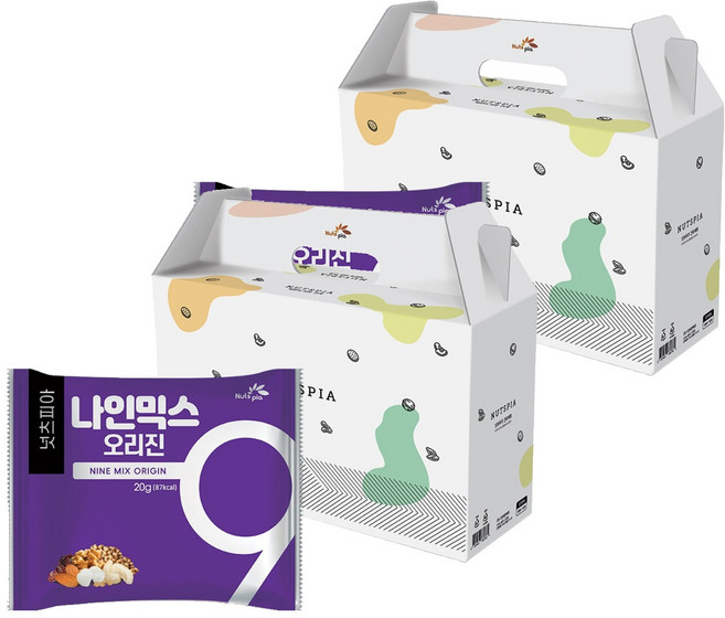 넛츠피아 나인믹스 오리진 하루견과, 20g, 100개