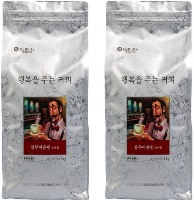 맥널티 홀빈 블루마운틴, 홀빈(분쇄안함), 1kg, 2개