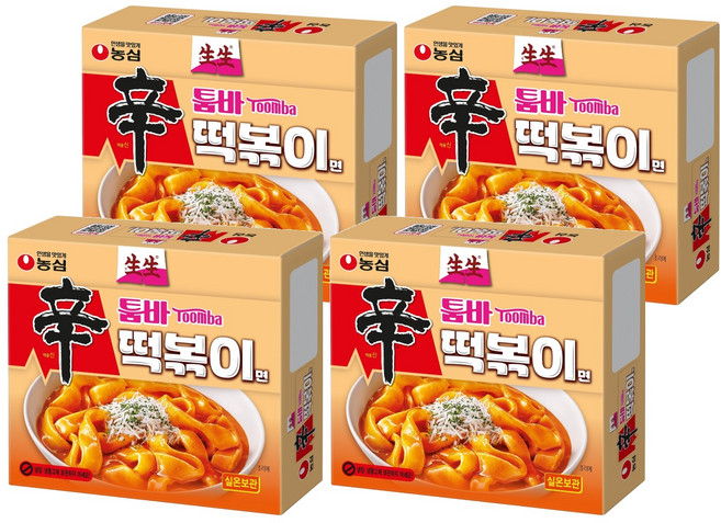 농심 생생 신툼바 떡볶이면, 252g, 4개