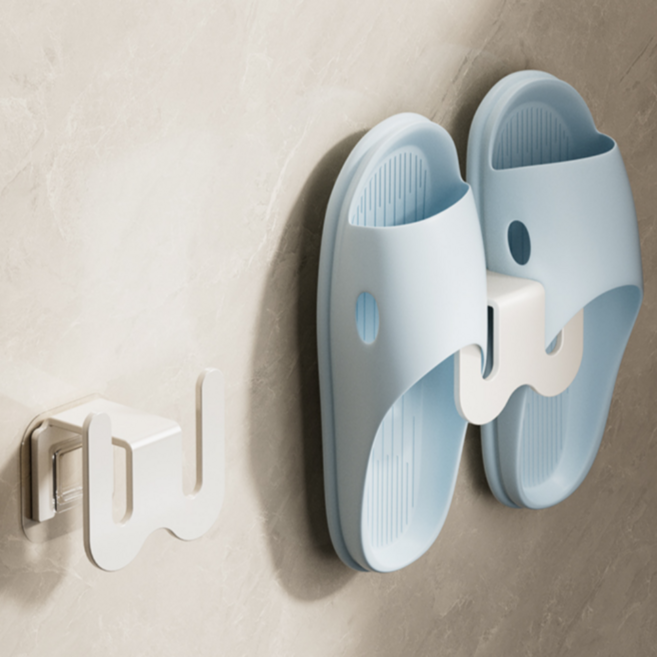 데일리픽 무타공 벽부착 거실화거치대, 화이트, 2개