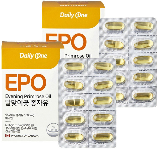 데일리원 달맞이꽃 종자유 감마리놀렌산, 2개, 60.6g