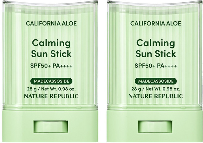 네이처리퍼블릭 캘리포니아 알로에 진정 선스틱 SPF50+ PA++++, 28g, 2개