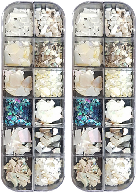 SM이노베이션 칸칸 자개 네일파츠 12종 세트, XY4106, 2개