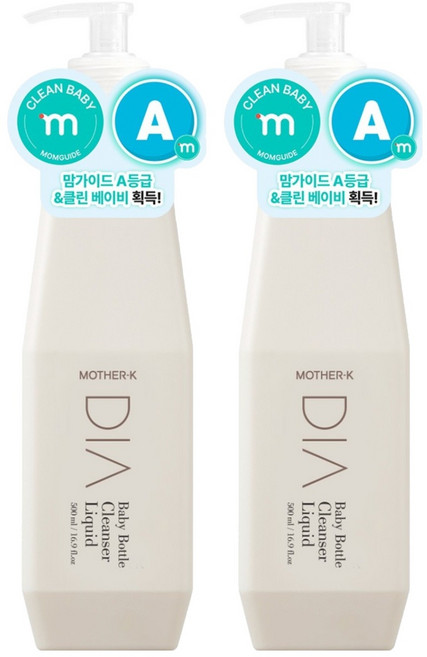 마더케이 디아 젖병 세정제, 500ml, 2개