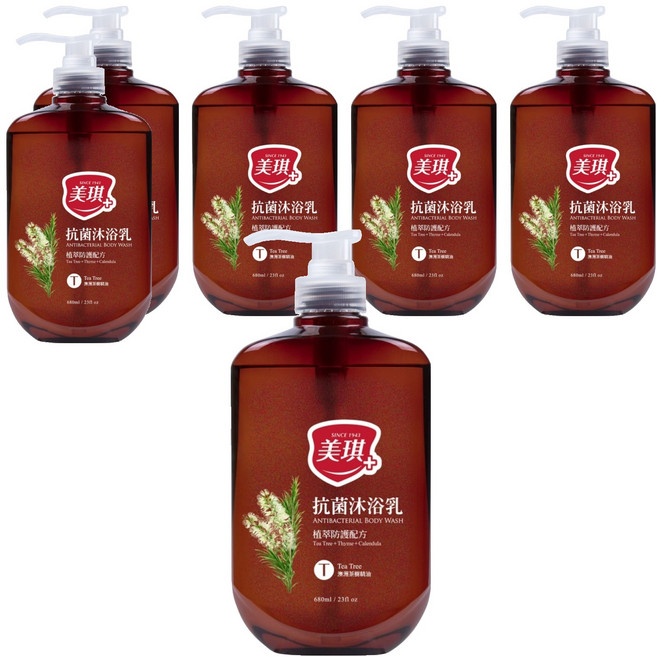 美琪 抗菌沐浴乳 茶樹, 680ml, 6瓶