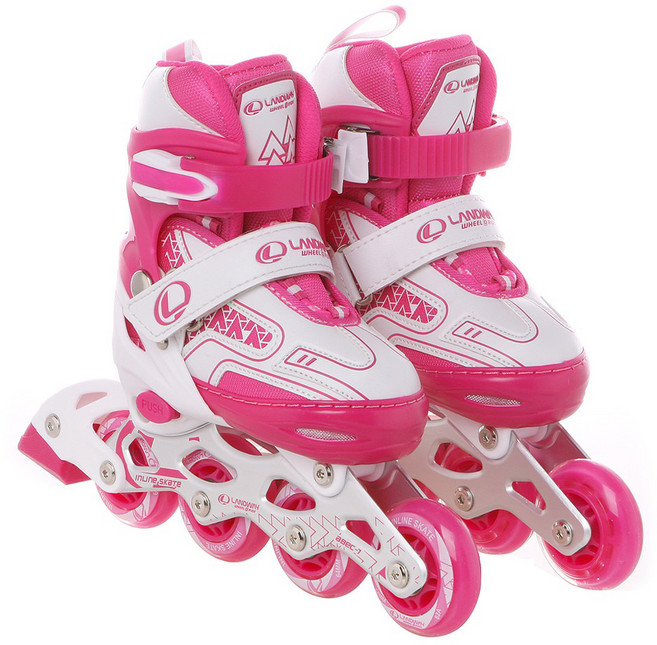 랜드웨이 아동용 마운트 인라인스케이트 ABEC-7, 핑크, 1개