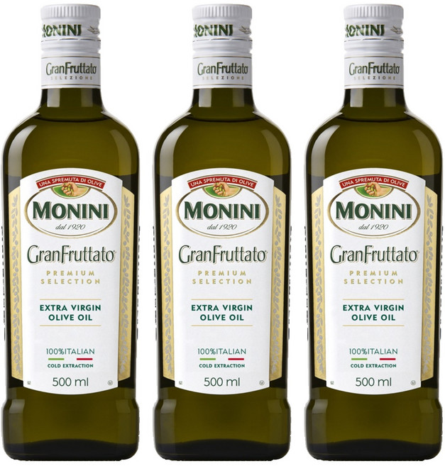 모니니 그란푸르타토 엑스트라버진 올리브오일, 500ml, 3개