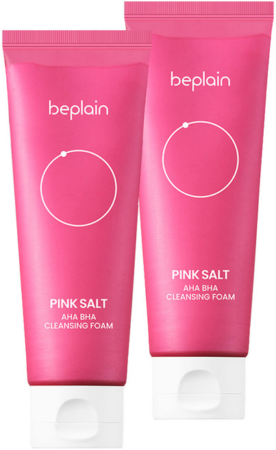 [비건뷰티] 비플레인 핑크솔트 아하 바하 클렌징폼, 120ml, 2개