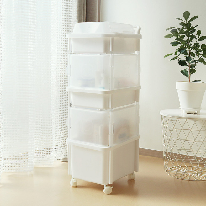 스마일 기저귀정리함 혼합형 직사각 3단, 화이트, 1개