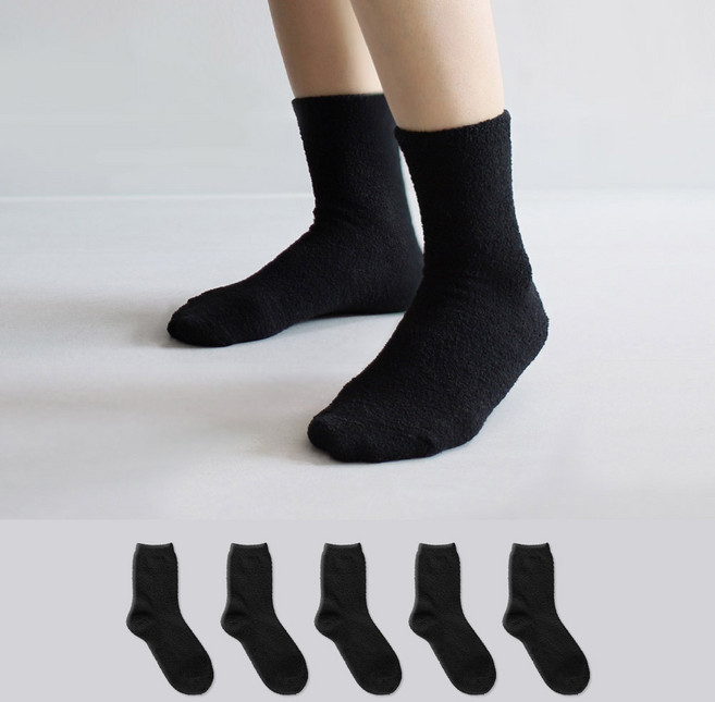 코지라벨 여성용 무지 수면양말 5켤레