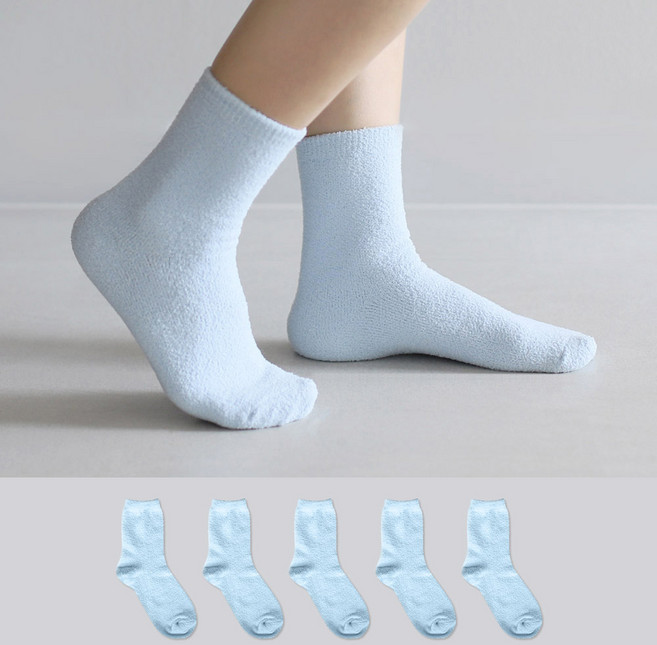 코지라벨 여성용 무지 수면양말 5켤레