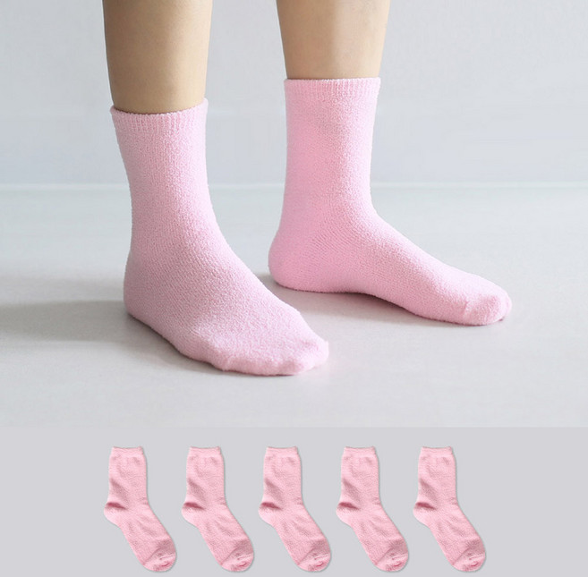코지라벨 여성용 무지 수면양말 5켤레