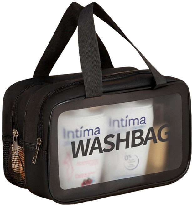 디블릭 2중 포켓 다용도 메쉬 방수 수영 목욕가방, 블랙