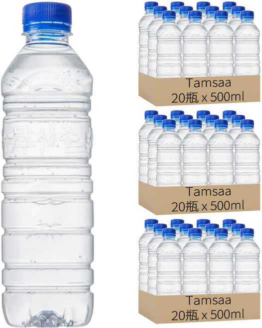 Tamsaa 無標籤天然水, 500ml, 60瓶