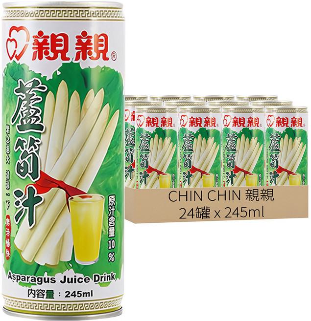CHIN CHIN 親親 蘆筍汁, 245ml, 24罐
