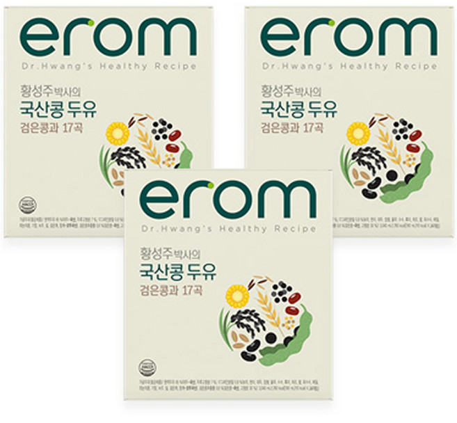 이롬 황성주 박사의 국산콩 두유 검은콩과 17곡, 190ml, 72개