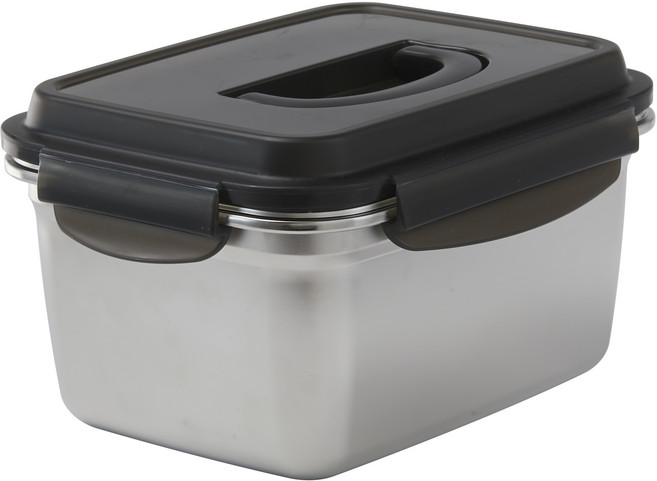 코멧 홈 다양하게 사용하는 연마제 없는 스테인리스 304 직사각 밀폐 김치통, 1개, 3.8L