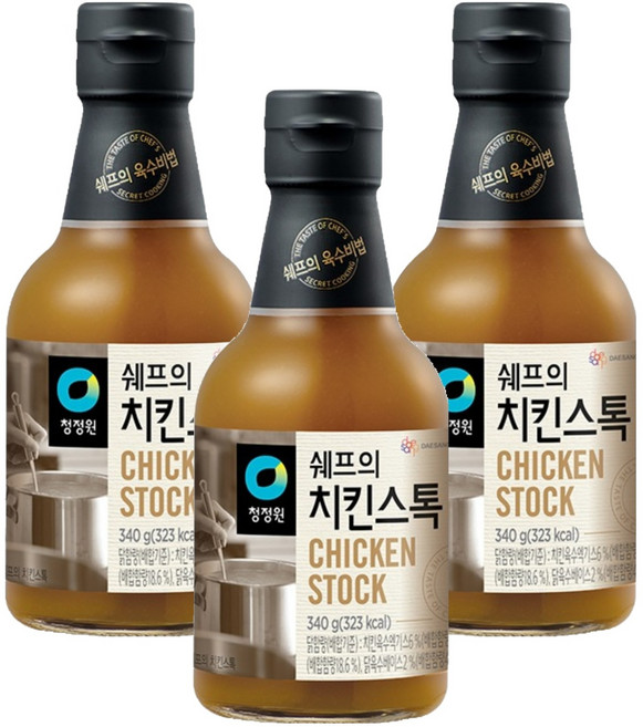 청정원 쉐프의 치킨스톡, 340g, 3개