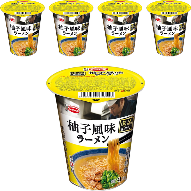 AceCOOK 柚子風味杯麵 73g, 5個
