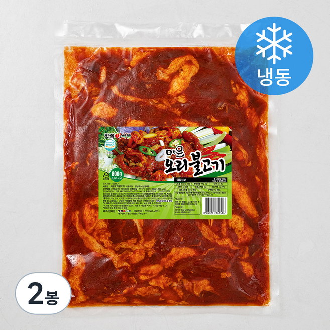 맛잽이식품 매운오리불고기 (냉동), 800g, 2봉