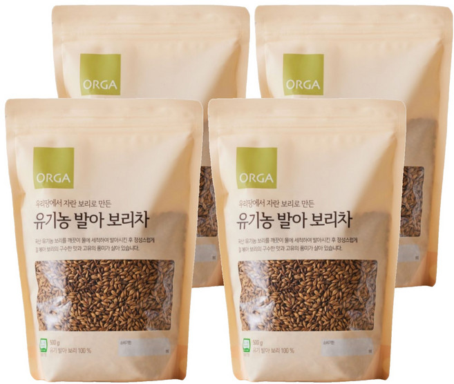 올가홀푸드 발아 보리차, 500g, 1개입, 4개