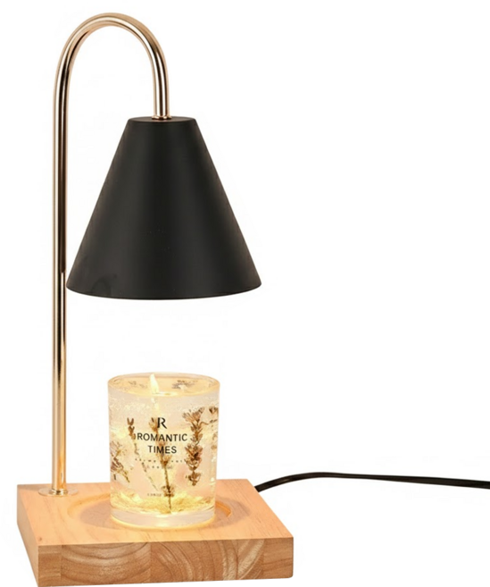 融蠟燈-原木經典黑(贈鹵素燈泡x2), 1組