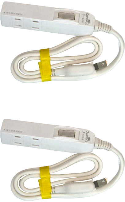 Qonnect 1開4插2P高溫斷電延長線, 1m, 白色, 2條