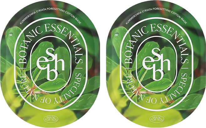 essenherb 解結毛孔定妝棉片面膜, 2個