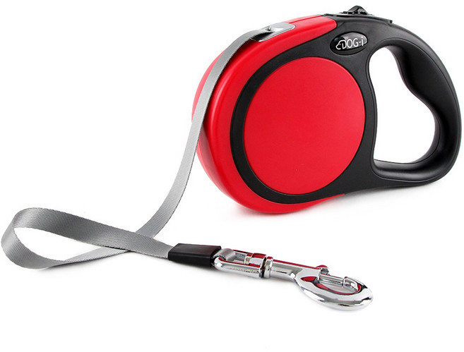 도그아이 강아지 베이직 자동 리드줄, 레드, 1개