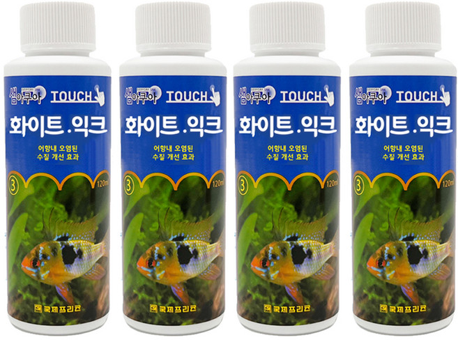 샘아쿠아 터치 화이트 익크, 4개, 120ml