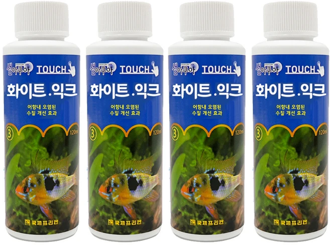 샘아쿠아 터치 화이트 익크, 4개, 120ml - 쿠팡