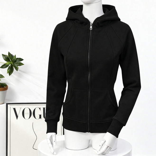 알로데 여성용 슬림핏 허리라인 후드 집업