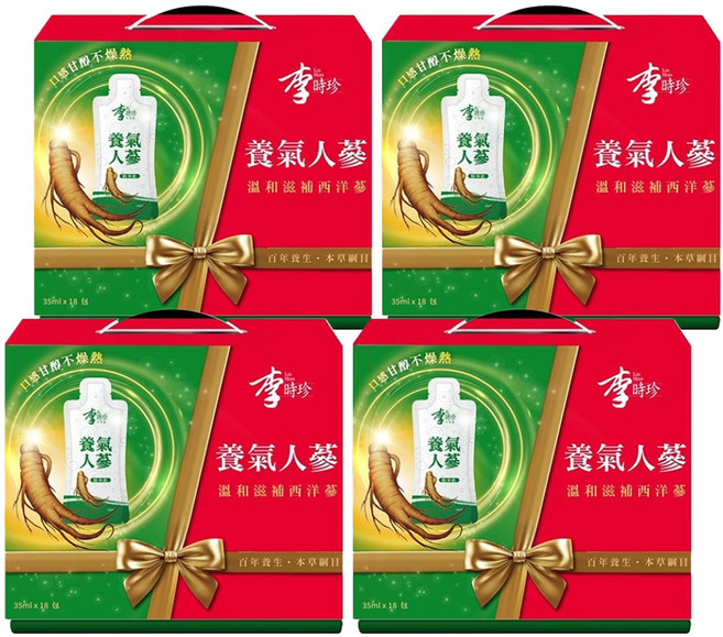 李時珍 養氣人蔘精華飲, 35ml, 4盒, 18入