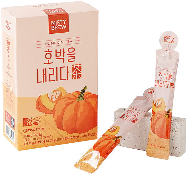 미스티브루 호박을 내리다 액상차 스틱, 25ml, 20개