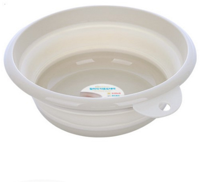윈프라이스 접이식 다용도 대야 대형, 아이보리, 1개