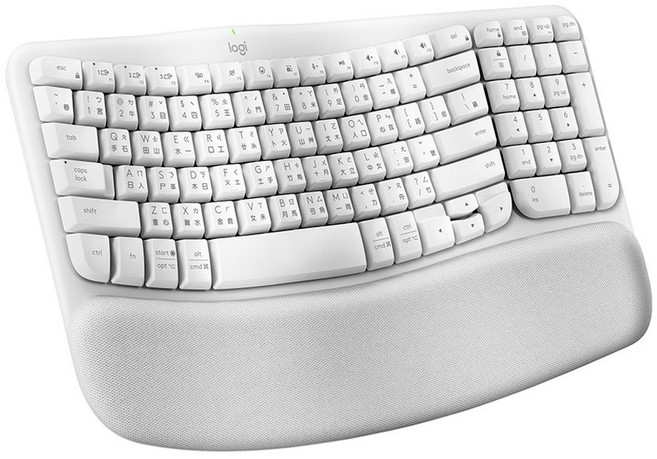 Logitech 羅技 Wave Keys 人體工學無線鍵盤 1個, 珍珠白, 剪刀腳