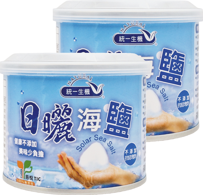 統一生機 日曬海鹽小罐, 300g, 2罐