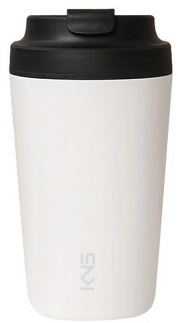 KNS 康納斯 真陶瓷內膽咖啡杯, 白色, 380ml, 1個