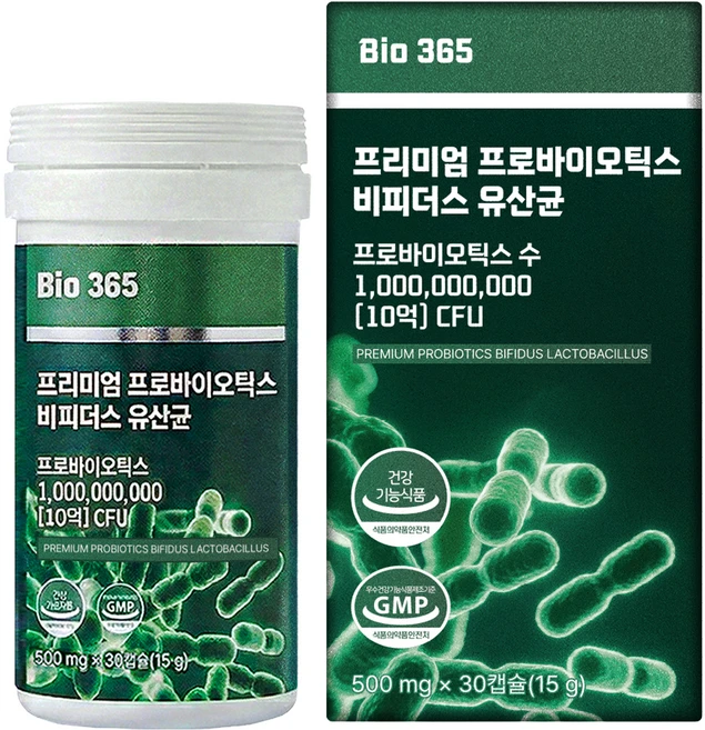 바이오365 프리미엄 프로바이오틱스 비피더스 유산균 15g, 30정, 1개 - 쿠팡