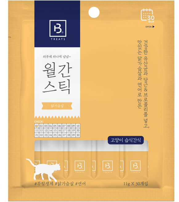 브리더랩 하루에 하나씩 월간스틱 고양이 간식, 닭가슴살, 330g, 1개