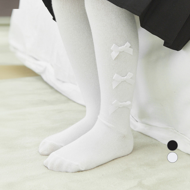 베이스알파에센셜 여아용 러블리 리본 타이즈