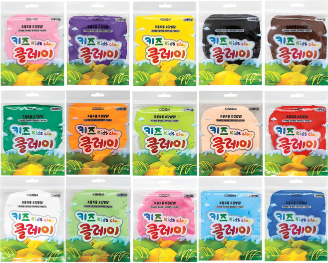 KIBBOOM 兒童黏土 15色套組 50g, 多色, 1組
